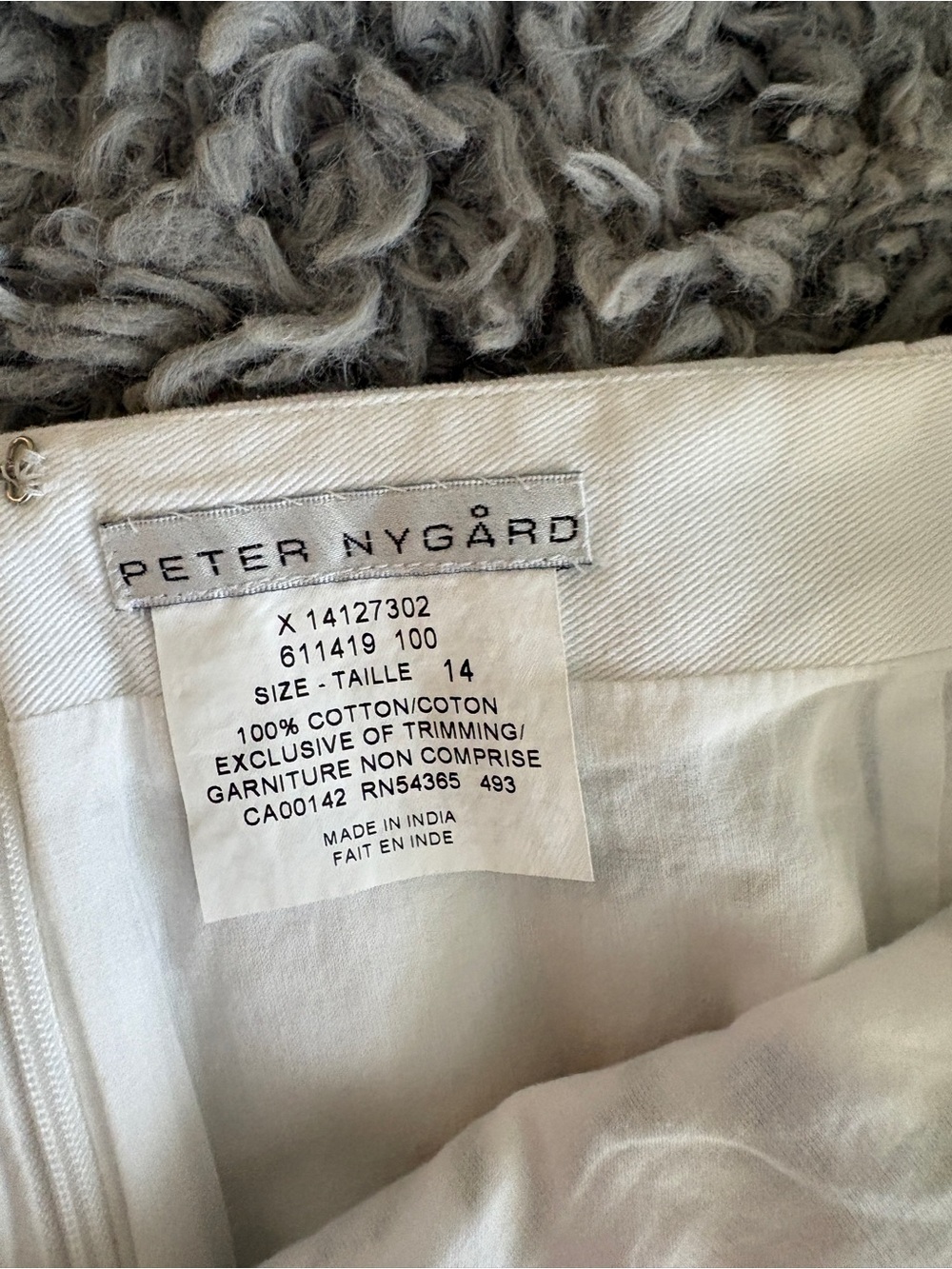 Retro Vintage Skirt Summer White Floral Embroidered Peter Nygard SZ 14 - Picture 6 of 10